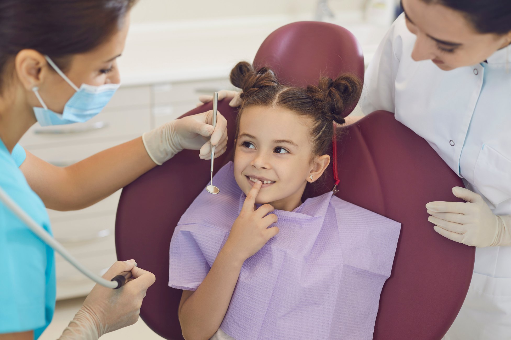 Dental care and treatment. Children dentistry. Dentist office.